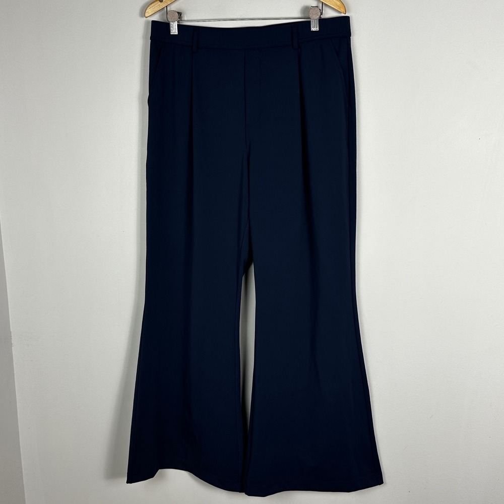 Halara Flex Long High Waisted Work Pants Flare Womens Size XL Tall Navy Blue NEW